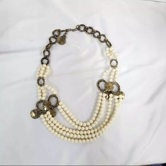 Luxe Rachel Zoe Multi Strand Bead and Charm Necklace NWOT - Picture 6 of 7